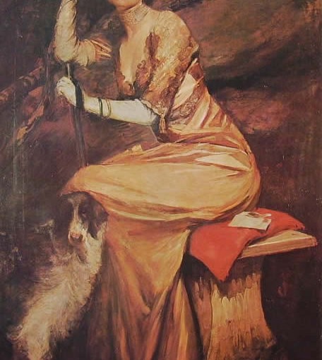 Lino Selvatico: Signora in giallo, cm. 216 x 119 collezione dei parenti Venezia.